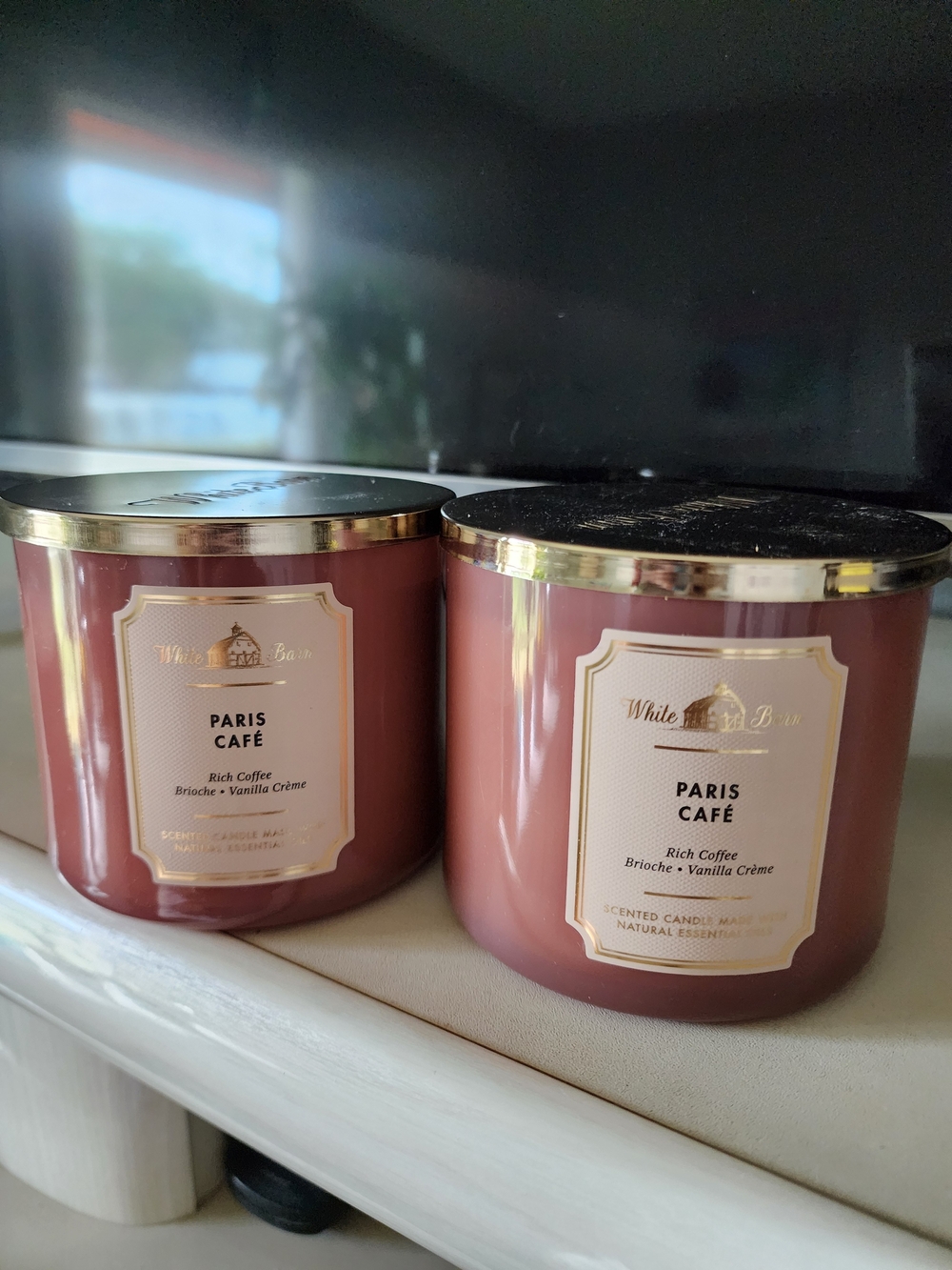 2 White Barn Paris Café Candles - Dusty Rose Jar with Gold Lid - New